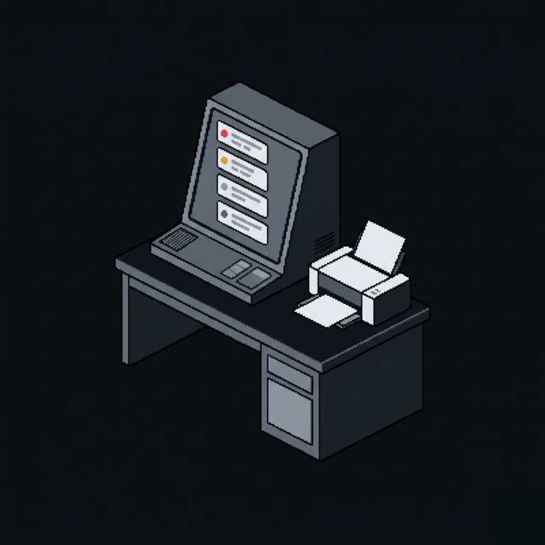 Reachable — the console: six answer cards and a printed report